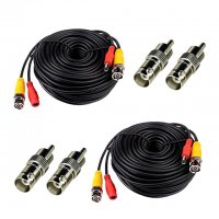 Cables 2Pcs 100ft Video Power Cables BNC RCA with Bonus Connectors